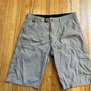 Prana Shorts Mens Large Zion Belted Cargo Tan Beige Hiking Nylon